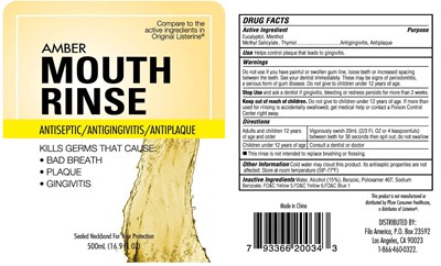 Image Of Label (Amber Mouth Rinse)